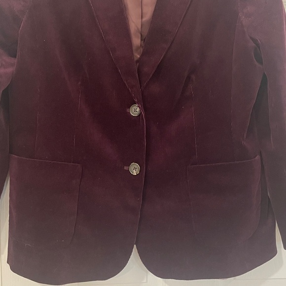 Talbots Rich Burgundy Corduroy two button  Women's Blazer Size 16 Petite - Picture 6 of 11